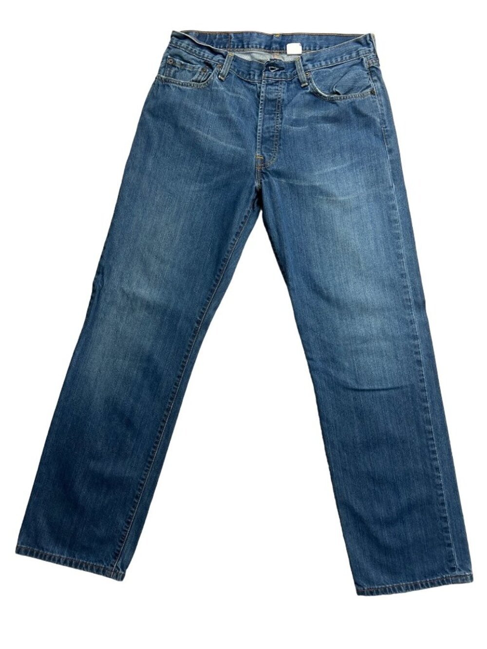 Levis 501 Mens Button-Fly Straight-Leg Jeans W34 L32 Blue Denim Made In Mexico